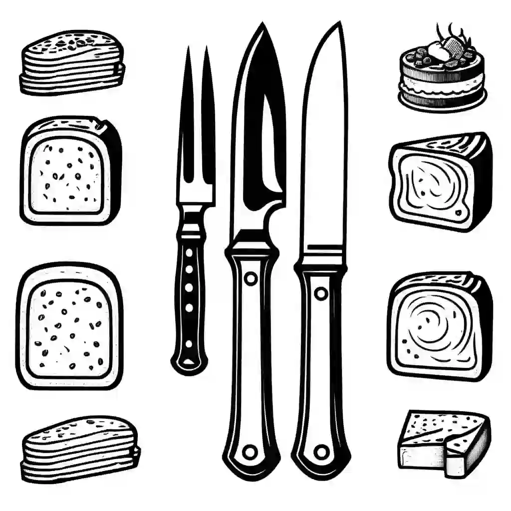 Steak knives coloring pages